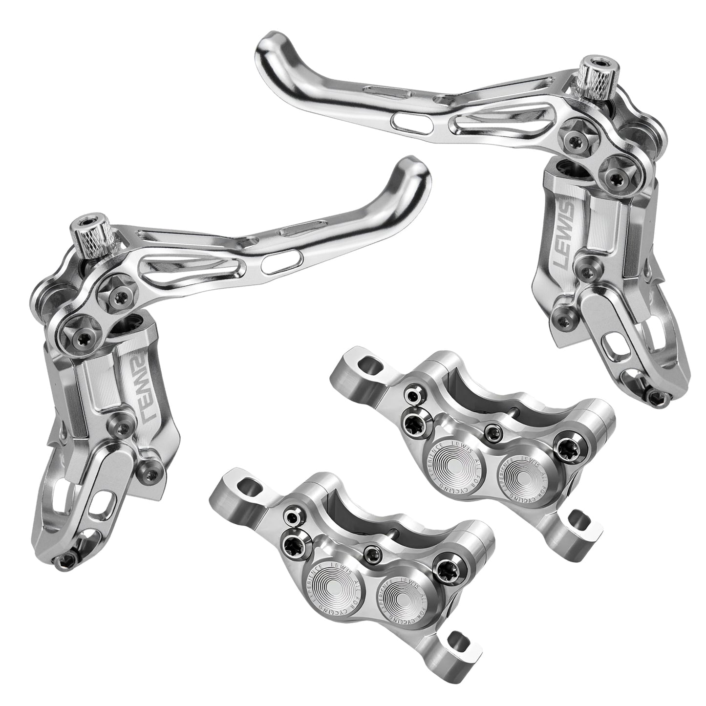 Lewis LV4 4 Piston Hydraulic Bicycle Disc Brake Kit