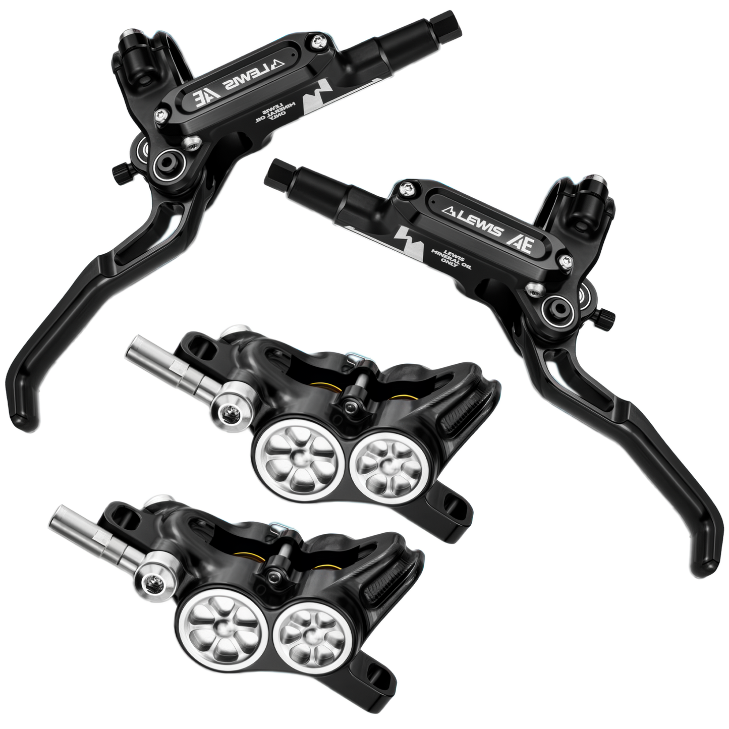 Lewis AE 4 Piston Hydraulic Bicycle Disc Brake Kit